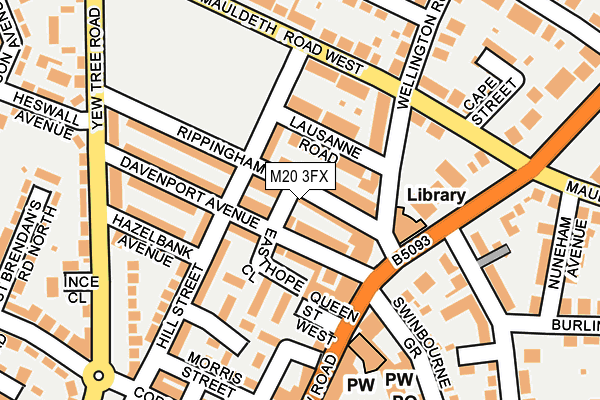 M20 3FX map - OS OpenMap – Local (Ordnance Survey)