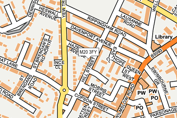 M20 3FY map - OS OpenMap – Local (Ordnance Survey)