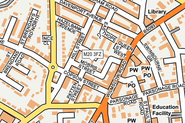 M20 3FZ map - OS OpenMap – Local (Ordnance Survey)