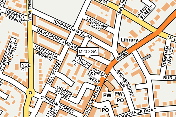 M20 3GA map - OS OpenMap – Local (Ordnance Survey)