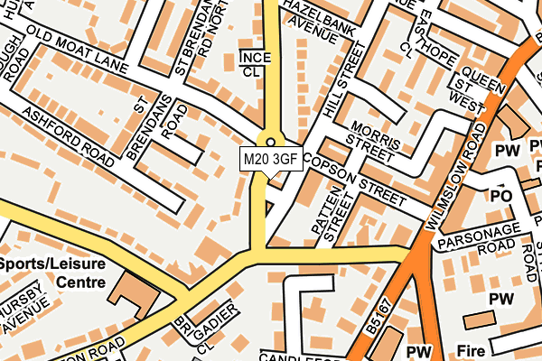 M20 3GF map - OS OpenMap – Local (Ordnance Survey)