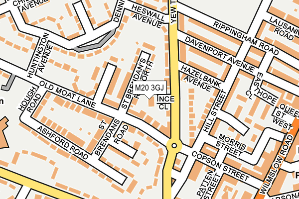 M20 3GJ map - OS OpenMap – Local (Ordnance Survey)