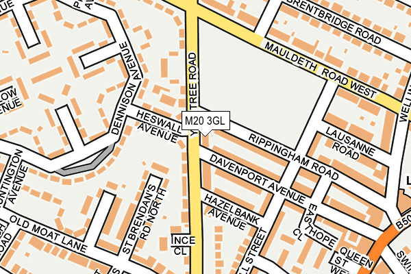 M20 3GL map - OS OpenMap – Local (Ordnance Survey)