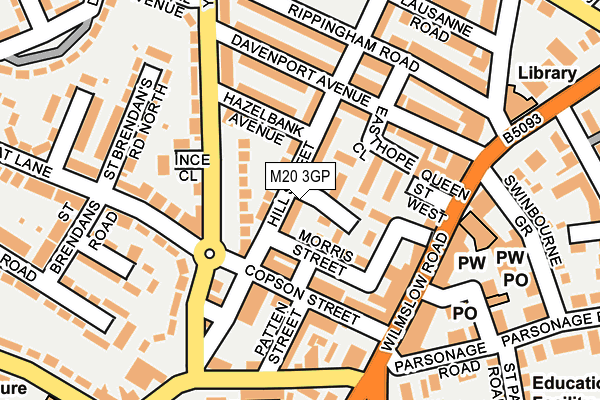 M20 3GP map - OS OpenMap – Local (Ordnance Survey)