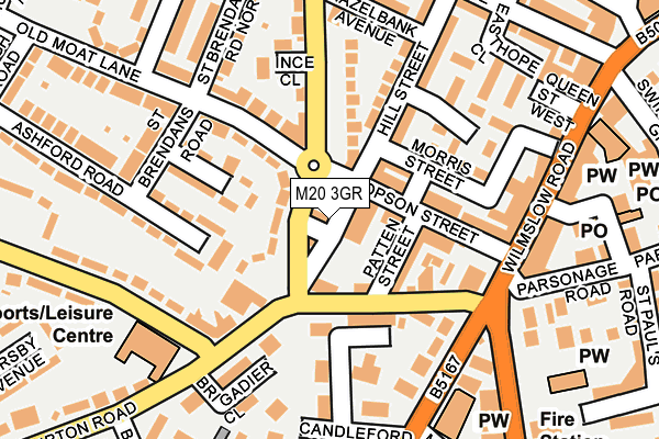 M20 3GR map - OS OpenMap – Local (Ordnance Survey)