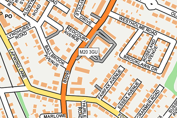 M20 3GU map - OS OpenMap – Local (Ordnance Survey)