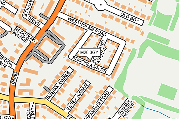 M20 3GY map - OS OpenMap – Local (Ordnance Survey)