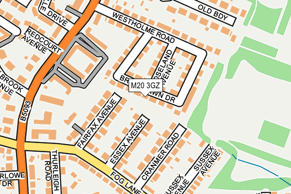 M20 3GZ map - OS OpenMap – Local (Ordnance Survey)