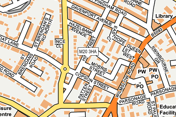 M20 3HA map - OS OpenMap – Local (Ordnance Survey)