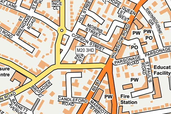 M20 3HD map - OS OpenMap – Local (Ordnance Survey)