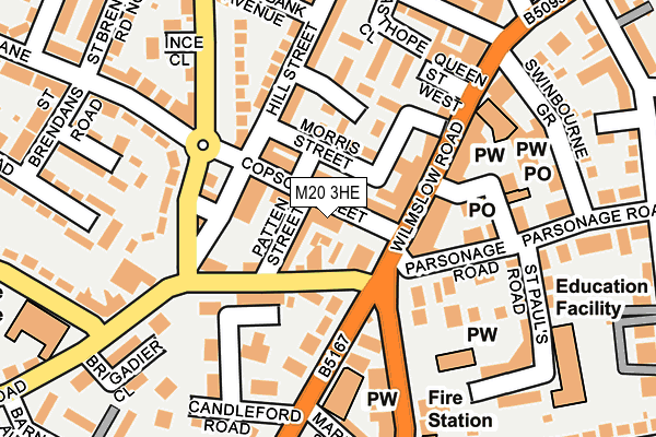 M20 3HE map - OS OpenMap – Local (Ordnance Survey)