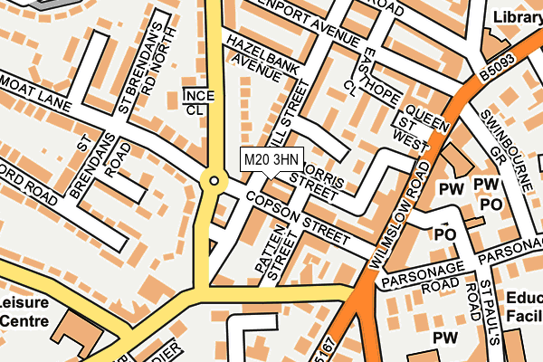M20 3HN map - OS OpenMap – Local (Ordnance Survey)