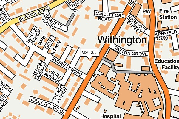 M20 3JJ map - OS OpenMap – Local (Ordnance Survey)