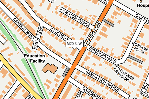 M20 3JW map - OS OpenMap – Local (Ordnance Survey)