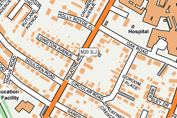 M20 3LJ map - OS OpenMap – Local (Ordnance Survey)