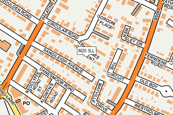 M20 3LL map - OS OpenMap – Local (Ordnance Survey)