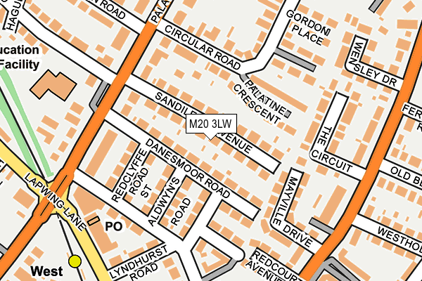 M20 3LW map - OS OpenMap – Local (Ordnance Survey)