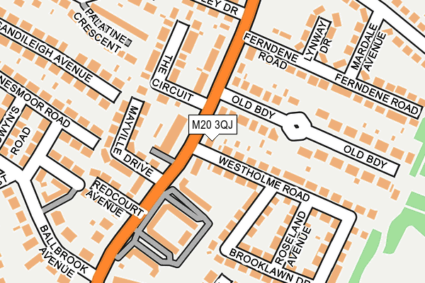M20 3QJ map - OS OpenMap – Local (Ordnance Survey)