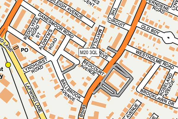 M20 3QL map - OS OpenMap – Local (Ordnance Survey)