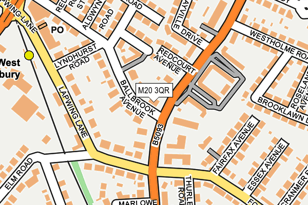 M20 3QR map - OS OpenMap – Local (Ordnance Survey)