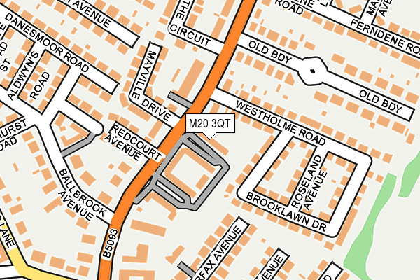 M20 3QT map - OS OpenMap – Local (Ordnance Survey)