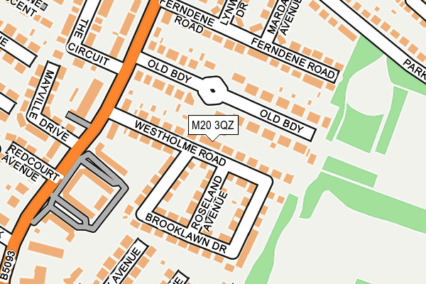 M20 3QZ map - OS OpenMap – Local (Ordnance Survey)