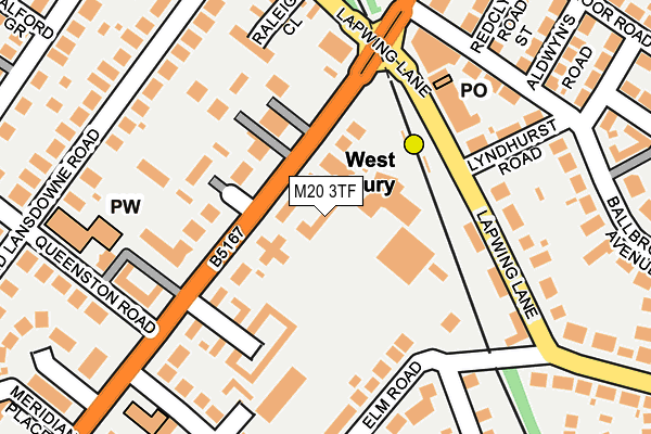 M20 3TF map - OS OpenMap – Local (Ordnance Survey)