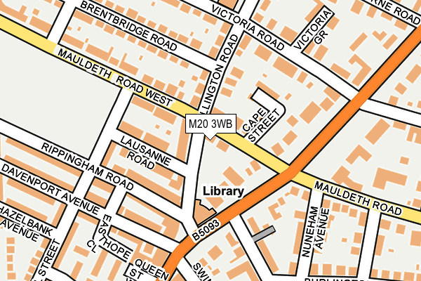 M20 3WB map - OS OpenMap – Local (Ordnance Survey)