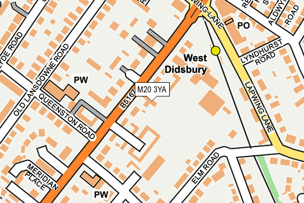 M20 3YA map - OS OpenMap – Local (Ordnance Survey)