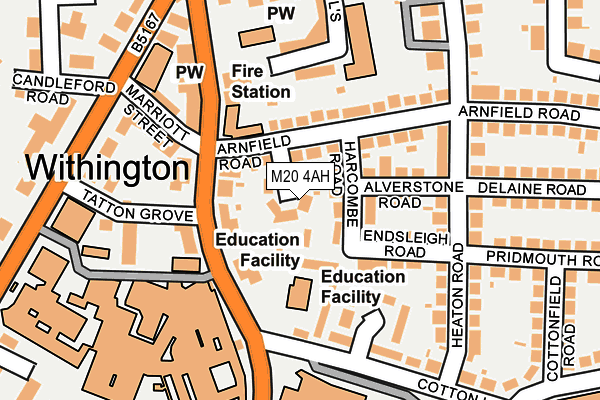 M20 4AH map - OS OpenMap – Local (Ordnance Survey)