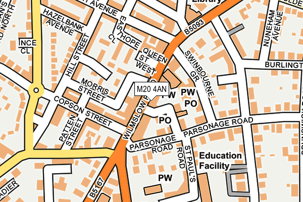 M20 4AN map - OS OpenMap – Local (Ordnance Survey)