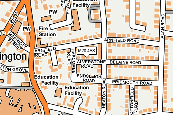 M20 4AS map - OS OpenMap – Local (Ordnance Survey)