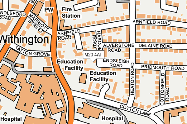 M20 4AT map - OS OpenMap – Local (Ordnance Survey)