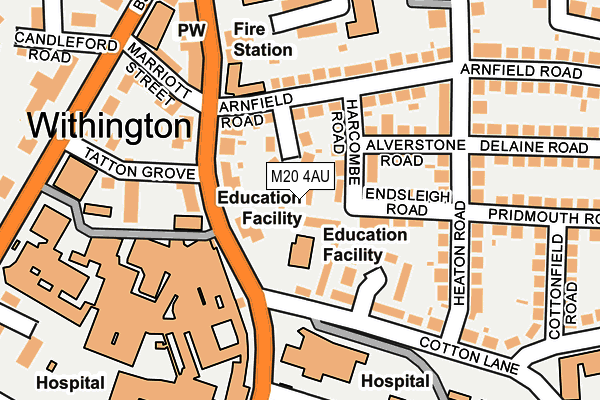 M20 4AU map - OS OpenMap – Local (Ordnance Survey)