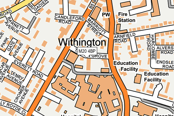 M20 4BP map - OS OpenMap – Local (Ordnance Survey)