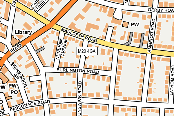 M20 4GA map - OS OpenMap – Local (Ordnance Survey)