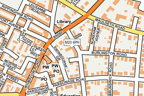 M20 4PH map - OS OpenMap – Local (Ordnance Survey)