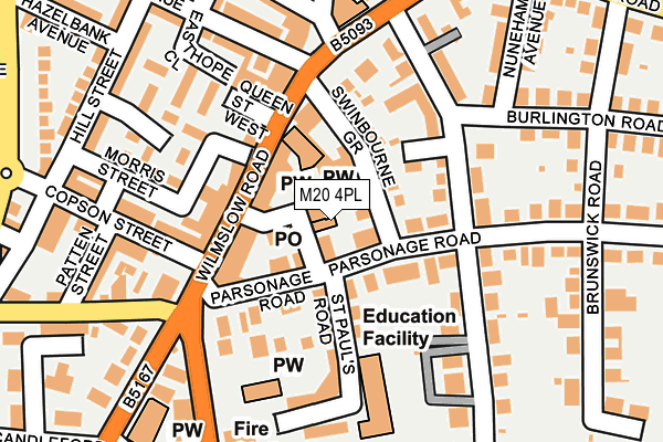 M20 4PL map - OS OpenMap – Local (Ordnance Survey)