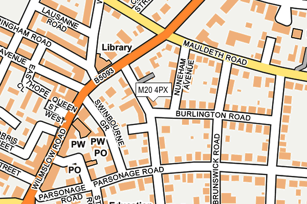 M20 4PX map - OS OpenMap – Local (Ordnance Survey)