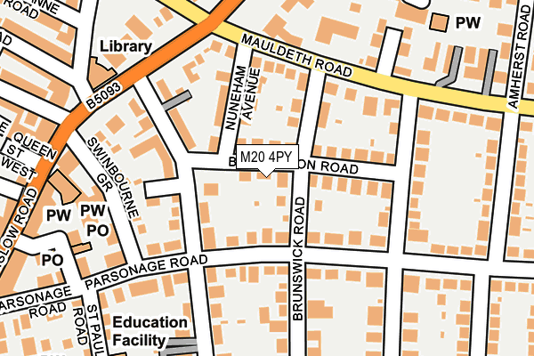 M20 4PY map - OS OpenMap – Local (Ordnance Survey)