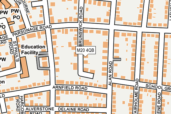 M20 4QB map - OS OpenMap – Local (Ordnance Survey)