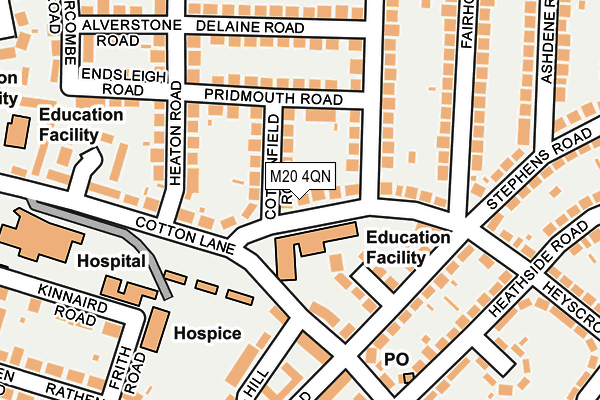 M20 4QN map - OS OpenMap – Local (Ordnance Survey)