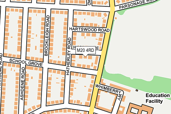 M20 4RD map - OS OpenMap – Local (Ordnance Survey)
