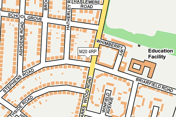 M20 4RP map - OS OpenMap – Local (Ordnance Survey)