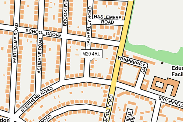 M20 4RU map - OS OpenMap – Local (Ordnance Survey)