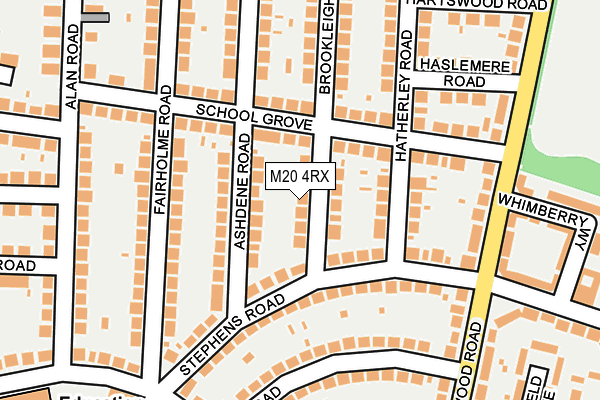 M20 4RX map - OS OpenMap – Local (Ordnance Survey)