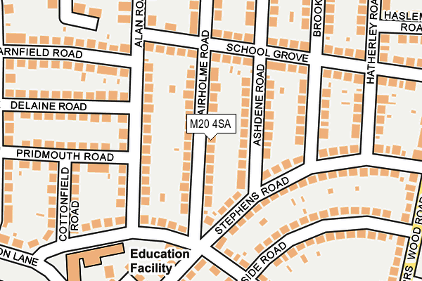 M20 4SA map - OS OpenMap – Local (Ordnance Survey)