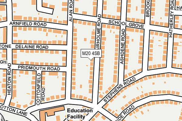 M20 4SB map - OS OpenMap – Local (Ordnance Survey)