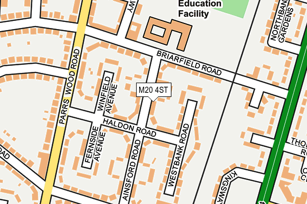 M20 4ST map - OS OpenMap – Local (Ordnance Survey)