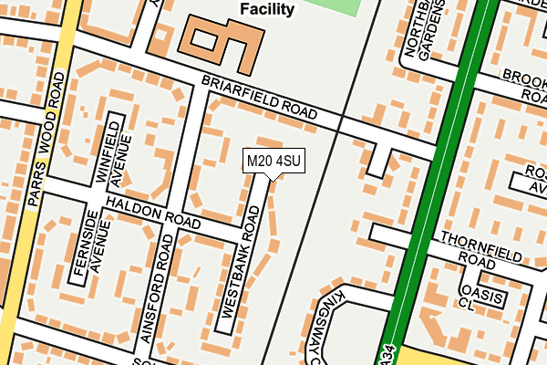 M20 4SU map - OS OpenMap – Local (Ordnance Survey)